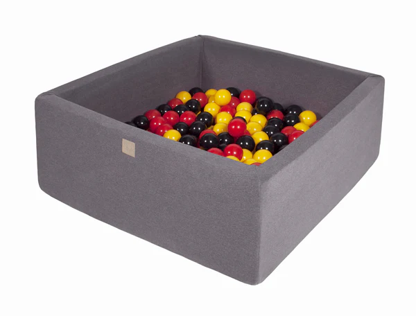 Piscine à balles carrée 90x90 cm en jersey, 300 balles - Gris | Balles au choix