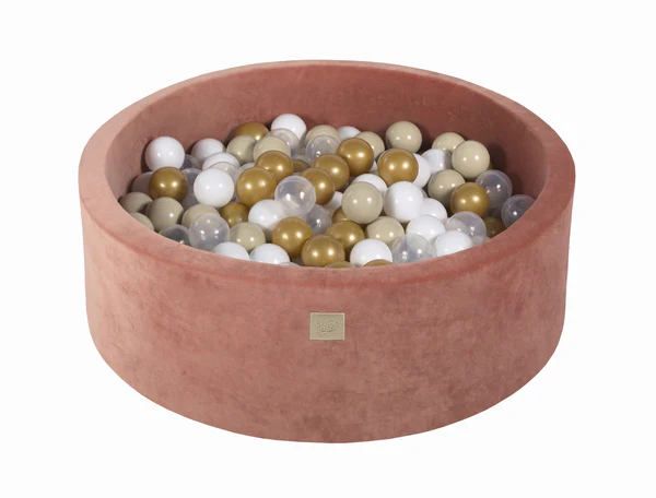 Piscine à balles ronde 90x30 cm en velours, 200 balles - Marsala | Balles au choix