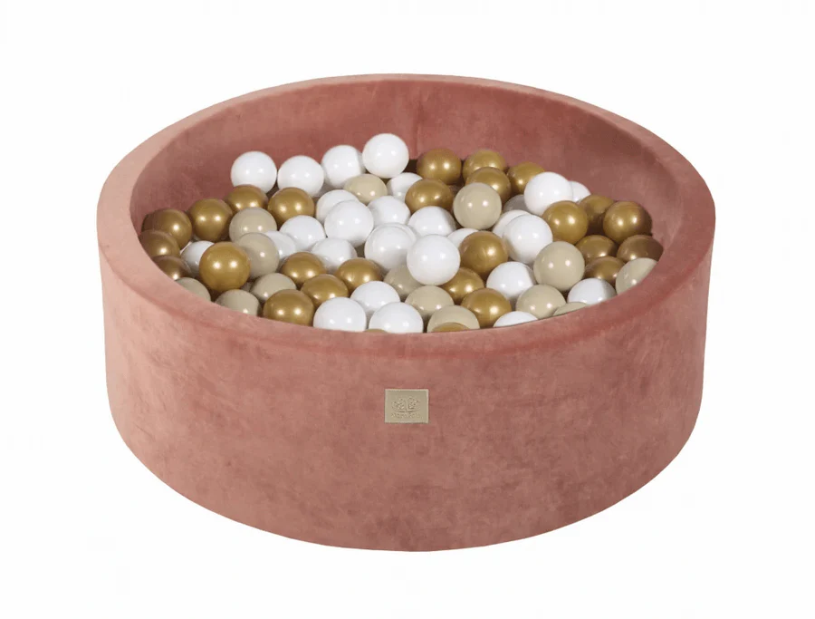 Piscine à balles ronde 90x30 cm en velours, 200 balles - Marsala | Balles au choix
