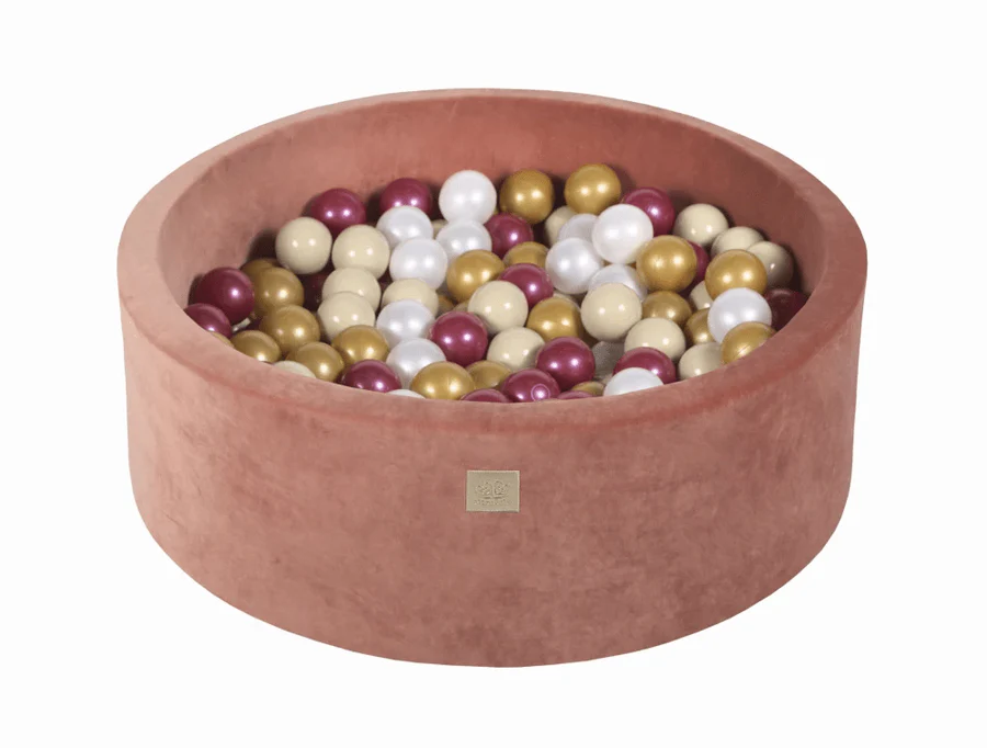 Piscine à balles ronde 90x30 cm en velours, 200 balles - Marsala | Balles au choix