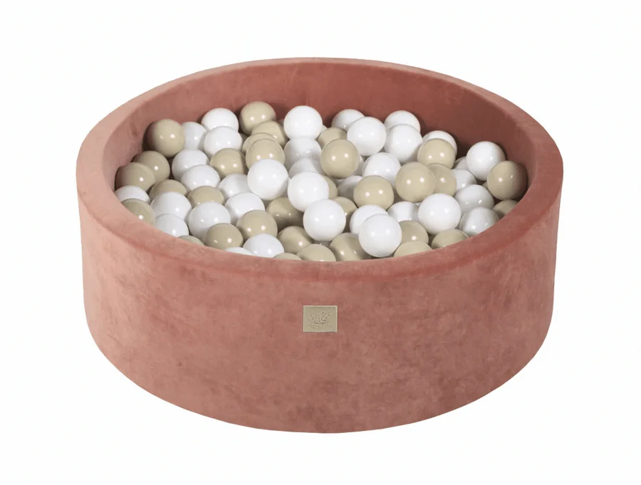 Piscine à balles ronde 90x30 cm en velours, 200 balles - Marsala | Balles au choix