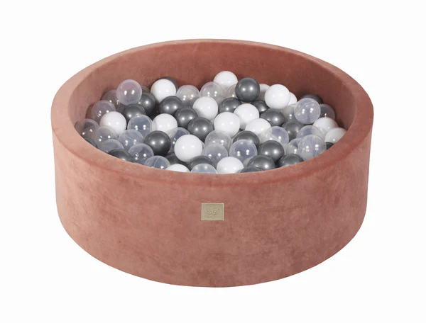 Piscine à balles ronde 90x30 cm en velours, 200 balles - Marsala | Balles au choix