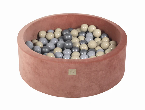 Piscine à balles ronde 90x30 cm en velours, 200 balles - Marsala | Balles au choix