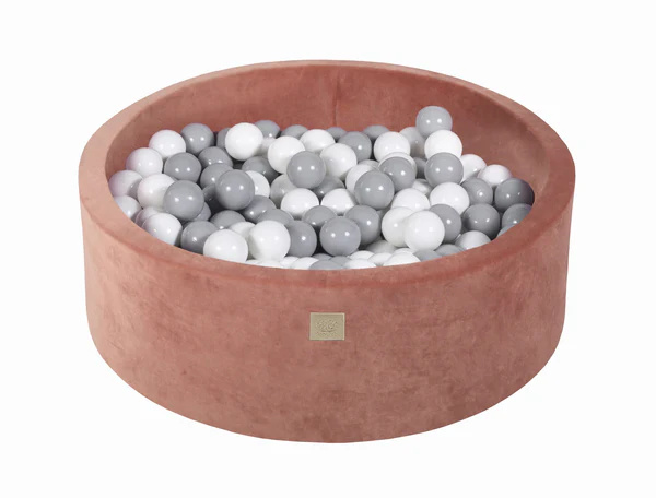 Piscine à balles ronde 90x30 cm en velours, 200 balles - Marsala | Balles au choix