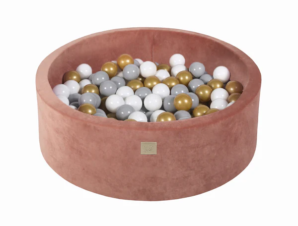 Piscine à balles ronde 90x30 cm en velours, 200 balles - Marsala | Balles au choix
