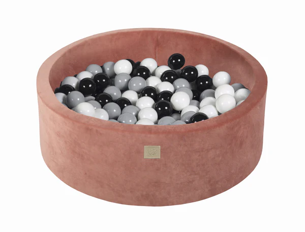 Piscine à balles ronde 90x30 cm en velours, 200 balles - Marsala | Balles au choix
