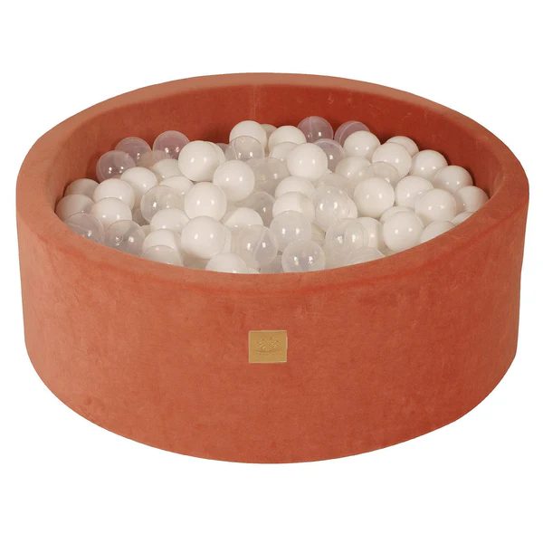 Piscine à balles ronde 90x30 cm en velours, 200 balles - Marsala | Balles au choix
