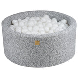 Piscine à balles ronde 90x40 cm en bouclette, 300 balles - Gris mélangé | Balles au choix