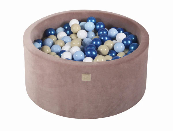 Piscine à balles ronde 90x40 cm en velours, 300 balles - Marron glacé | Balles au choix