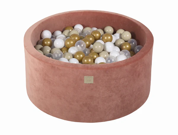 Piscine à balles ronde 90x40 cm en velours, 300 balles - Marsala | Balles au choix