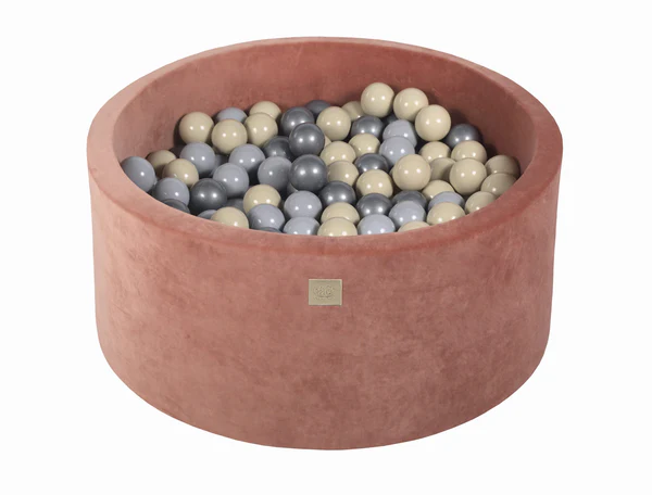 Piscine à balles ronde 90x40 cm en velours, 300 balles - Marsala | Balles au choix