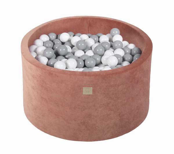 Piscine à balles ronde 90x40 cm en velours, 300 balles - Marsala | Balles au choix