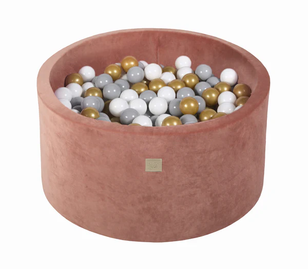 Piscine à balles ronde 90x40 cm en velours, 300 balles - Marsala | Balles au choix