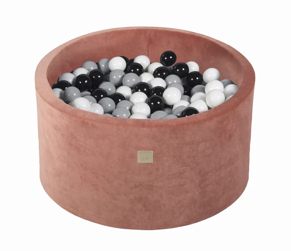 Piscine à balles ronde 90x40 cm en velours, 300 balles - Marsala | Balles au choix