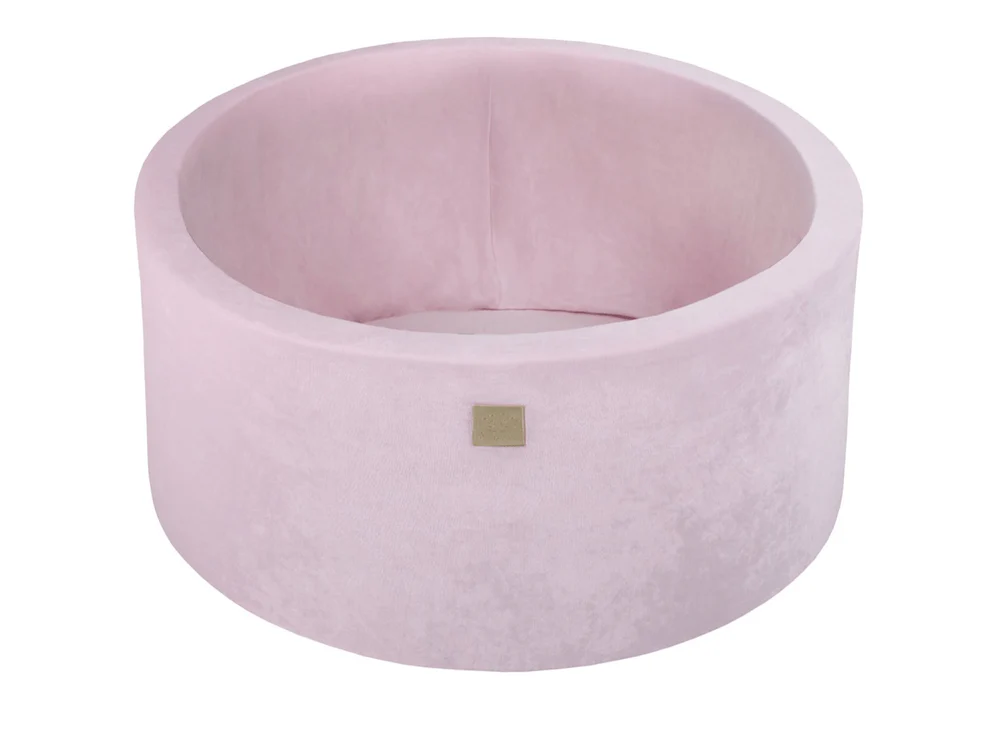 Piscine à balles ronde 90x40 cm en velours, 300 balles - Rose | Balles au choix