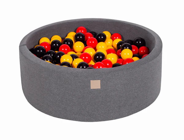 Piscine à balles ronde 90x30 cm en jersey, 200 balles - Gris | Balles au choix