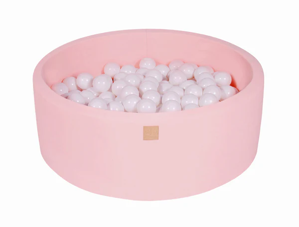 Piscine à balles ronde 90x30 cm en jersey, 200 balles - Rose | Balles au choix