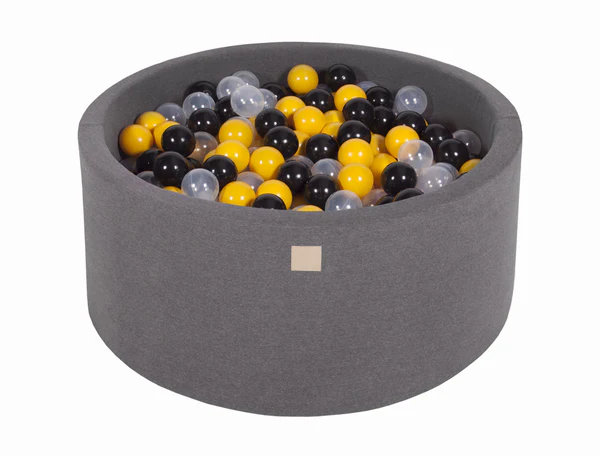 Piscine à balles ronde 90x40 cm en jersey, 300 balles - Gris | Balles au choix