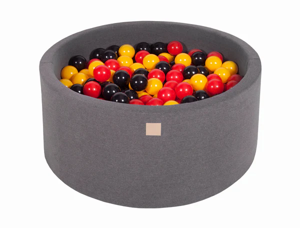 Piscine à balles ronde 90x40 cm en jersey, 300 balles - Gris | Balles au choix