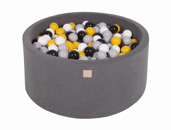 Piscine à balles ronde 90x40 cm en jersey, 300 balles - Gris | Balles au choix