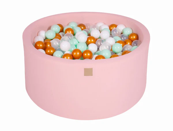 Piscine à balles ronde 90x40 cm en jersey, 300 balles - Rose | Balles au choix