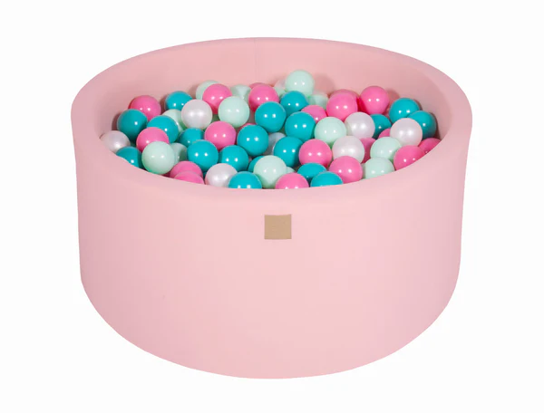 Piscine à balles ronde 90x40 cm en jersey, 300 balles - Rose | Balles au choix