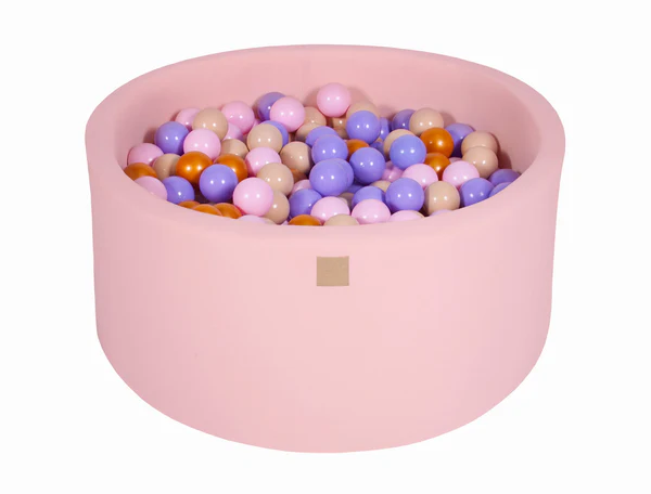 Piscine à balles ronde 90x40 cm en jersey, 300 balles - Rose | Balles au choix