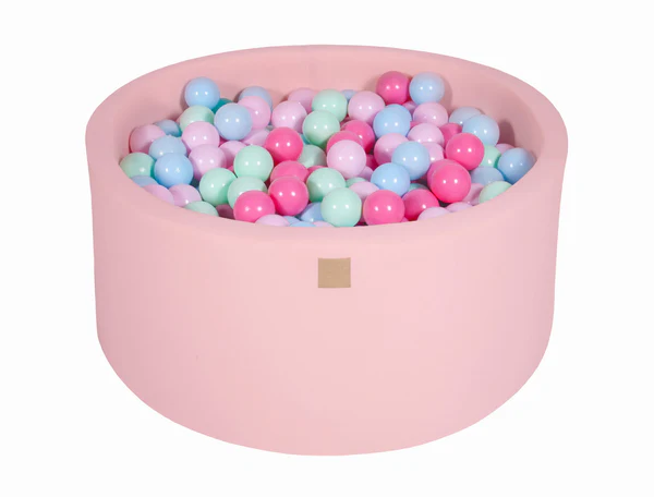 Piscine à balles ronde 90x40 cm en jersey, 300 balles - Rose | Balles au choix