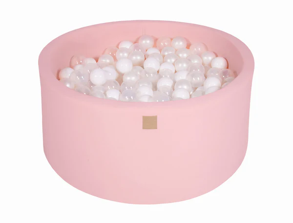 Piscine à balles ronde 90x40 cm en jersey, 300 balles - Rose | Balles au choix