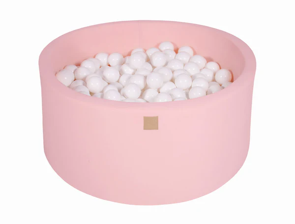 Piscine à balles ronde 90x40 cm en jersey, 300 balles - Rose | Balles au choix