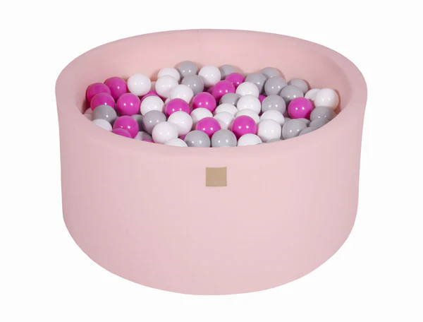 Piscine à balles ronde 90x40 cm en jersey, 300 balles - Rose | Balles au choix