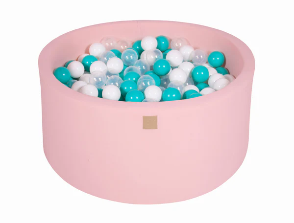 Piscine à balles ronde 90x40 cm en jersey, 300 balles - Rose | Balles au choix