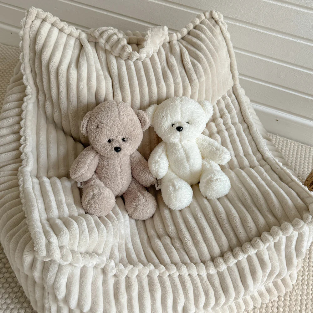 Pouf carré en velours côtelé Churros