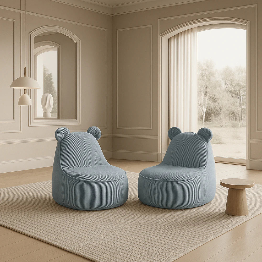 Pouf Ours en velours Corduroy à fines côtes Slimcord