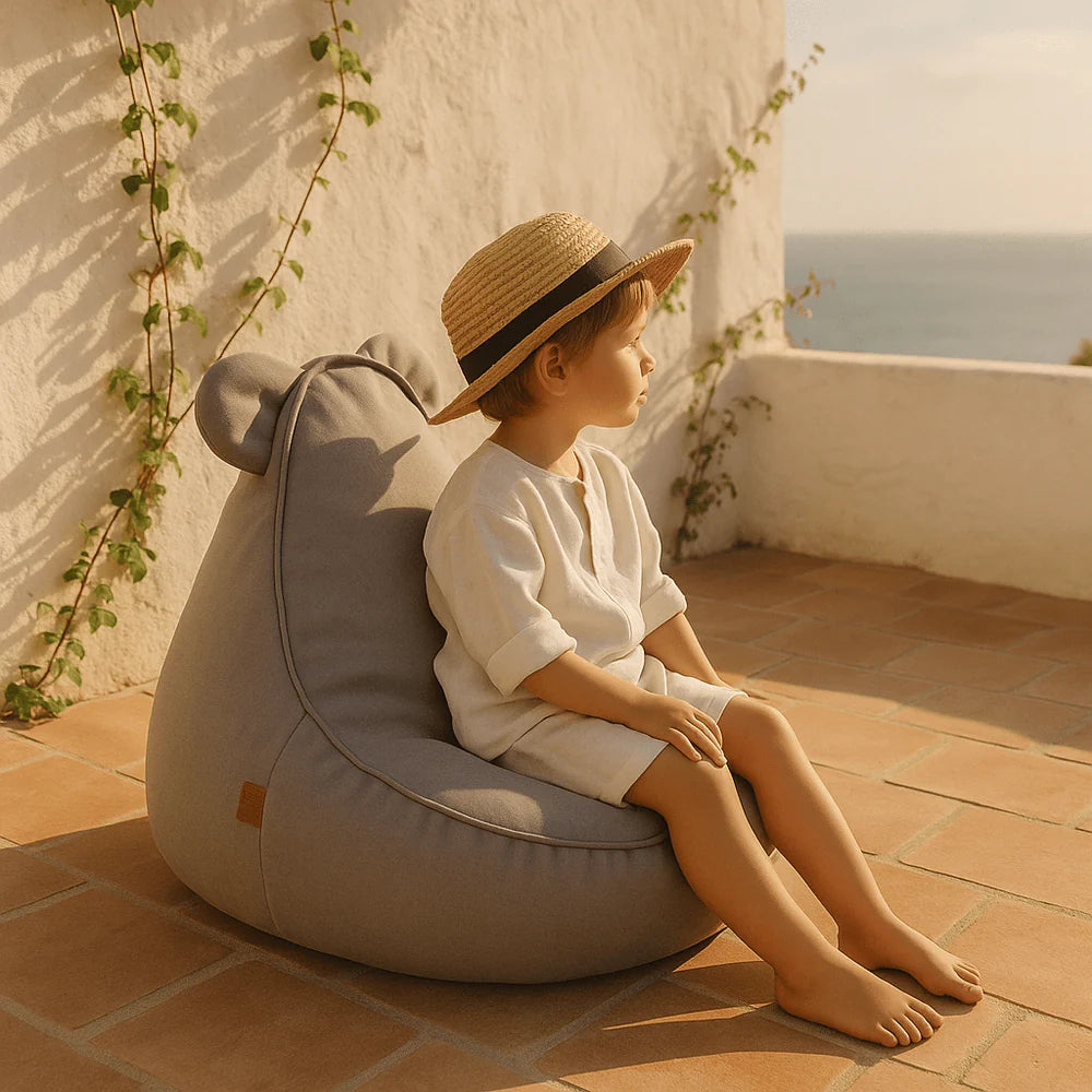 Pouf Ours d'extérieur en toile imperméable et résistante aux UV Outzy