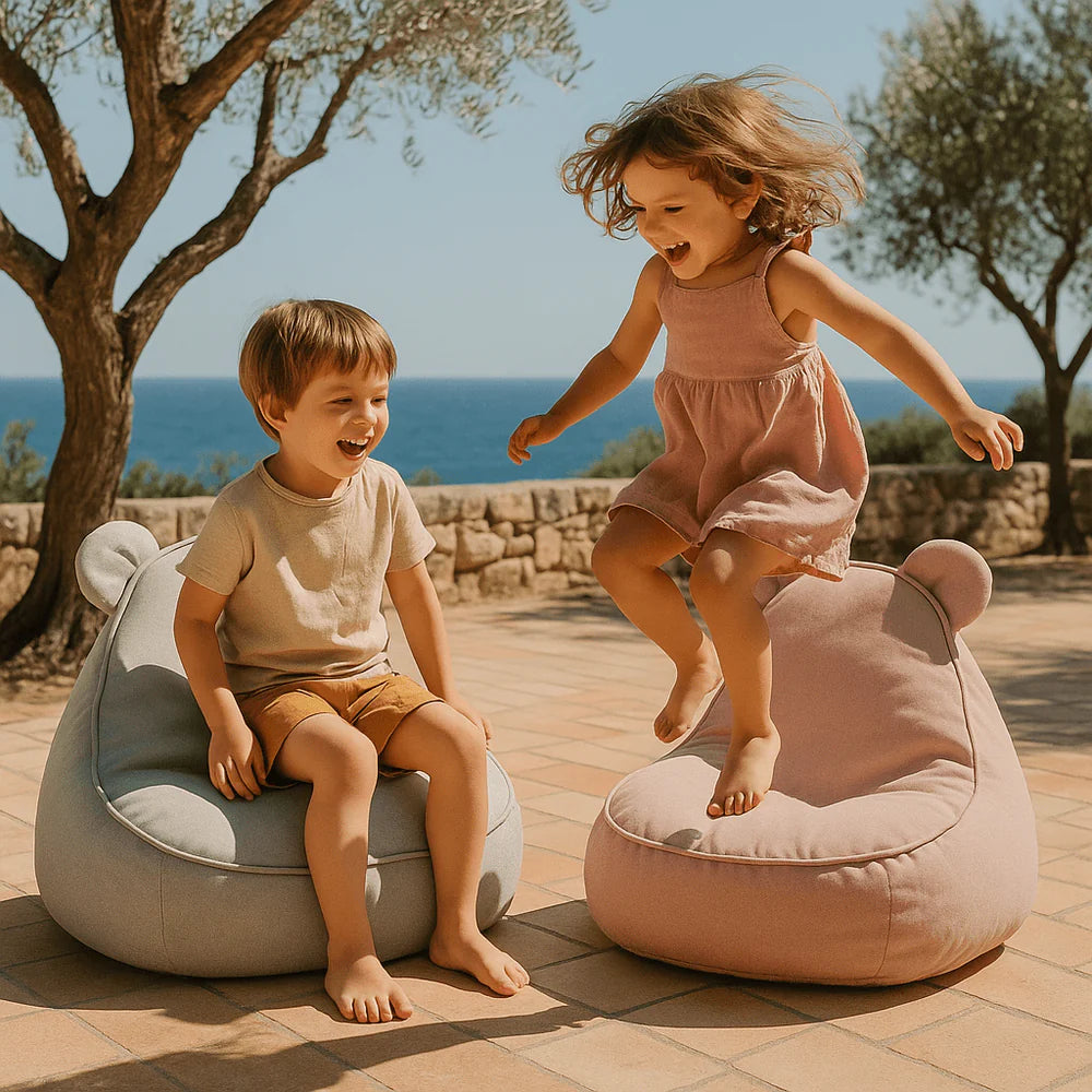 Pouf Ours d'extérieur en toile imperméable et résistante aux UV Outzy
