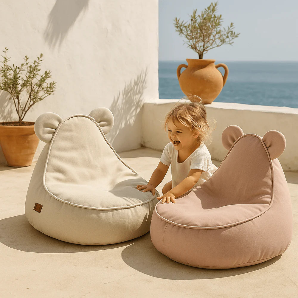Pouf Ours d'extérieur en toile imperméable et résistante aux UV Outzy