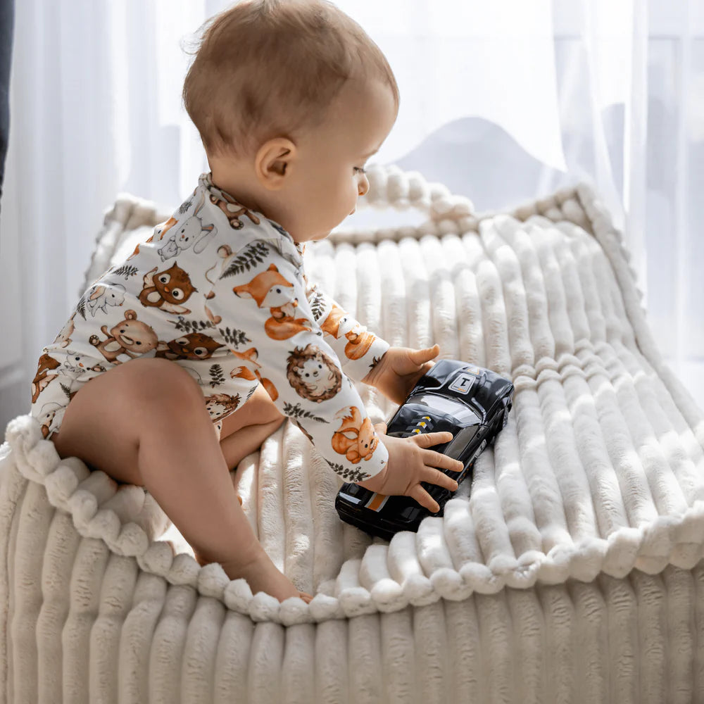 Pouf poire en velours côtelé Churros