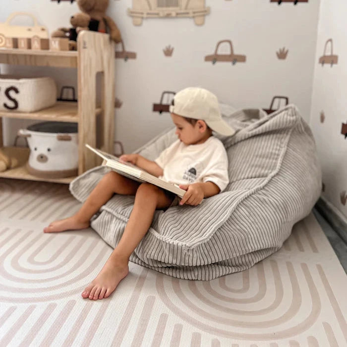 Pouf carré en velours Corduroy à larges côtes Aesthetic