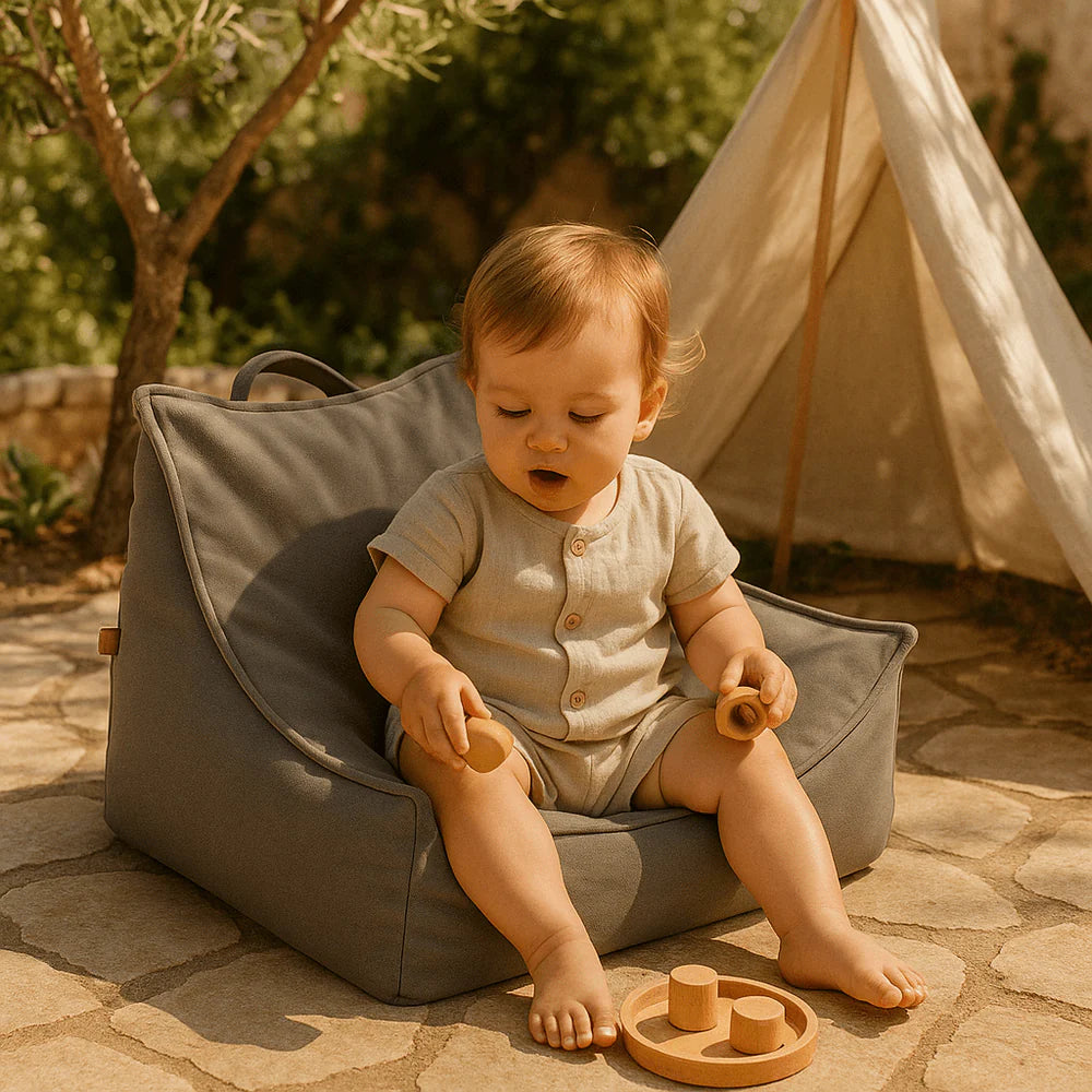 Pouf poire d'extérieur en toile déperlante et résistante aux UV Outzy