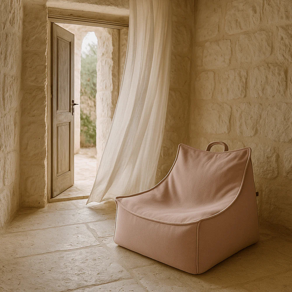 Pouf poire d'extérieur en toile déperlante et résistante aux UV Outzy