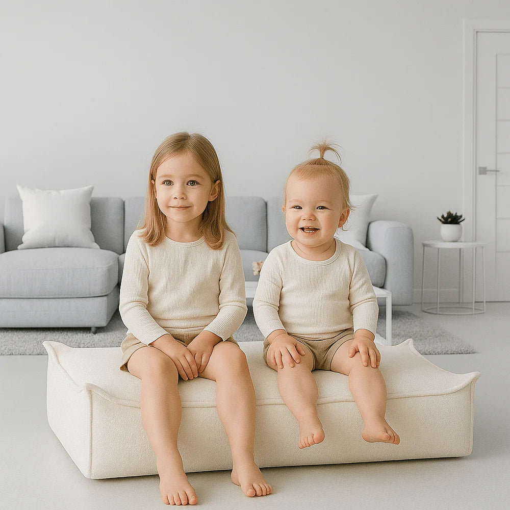 Coussin de sol rectangle en bouclette