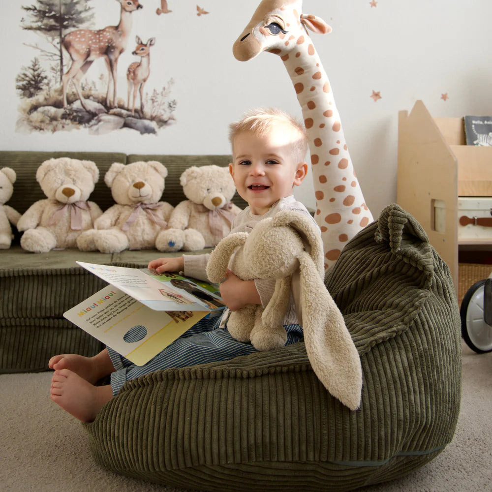 Pouf Ours en velours Corduroy à larges côtes Aesthetic