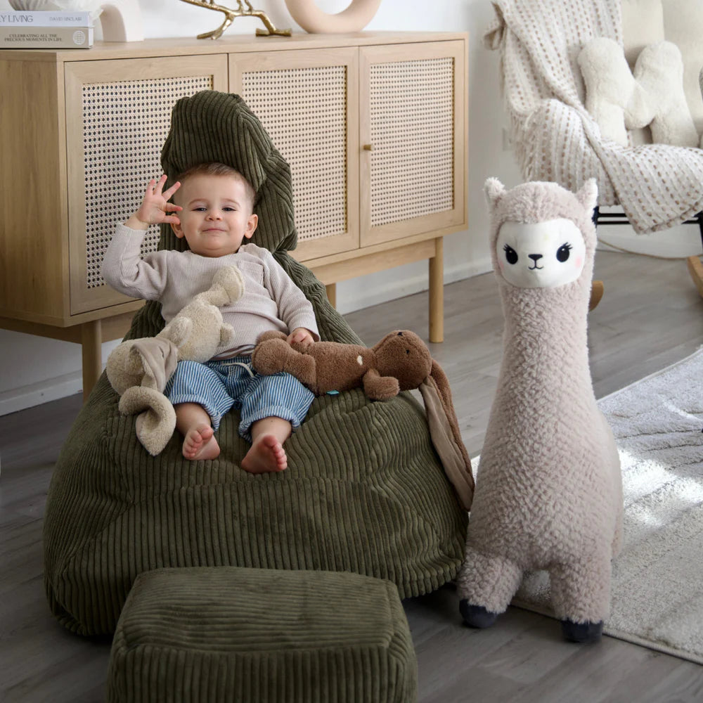 Pouf poire et pose pieds en velours Corduroy à larges côtes Aesthetic