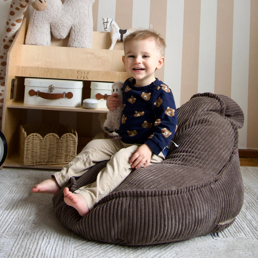 Pouf Ours en velours Corduroy à larges côtes Aesthetic