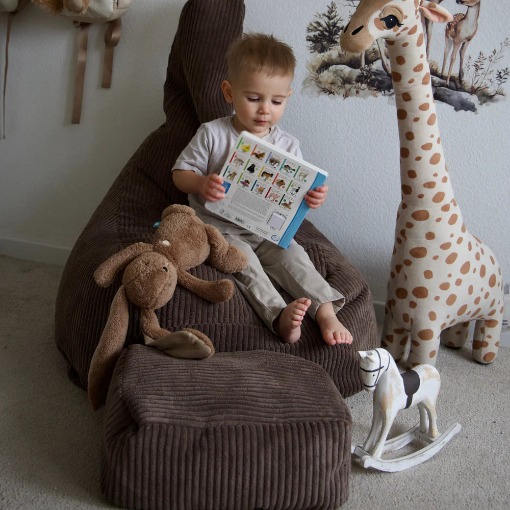 Pouf poire et pose pieds en velours Corduroy à larges côtes Aesthetic