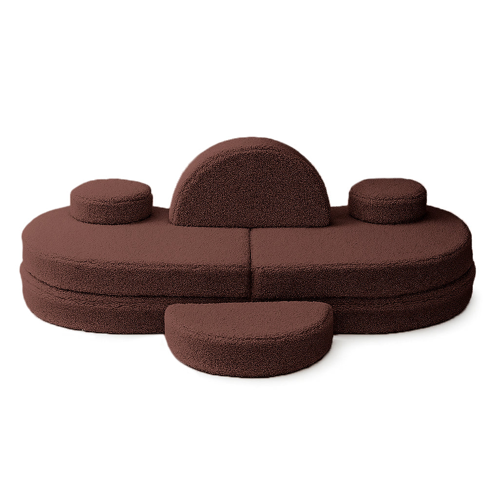 Canapé modulable Lunato 160cm en peluche Bearly | 6 Pièces