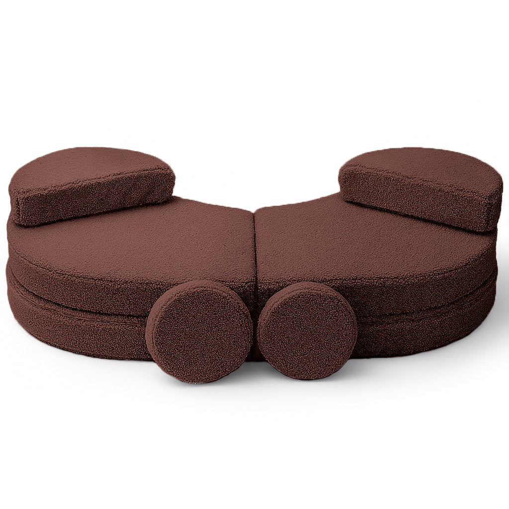 Canapé modulable Lunato 160cm en peluche Bearly | 6 Pièces