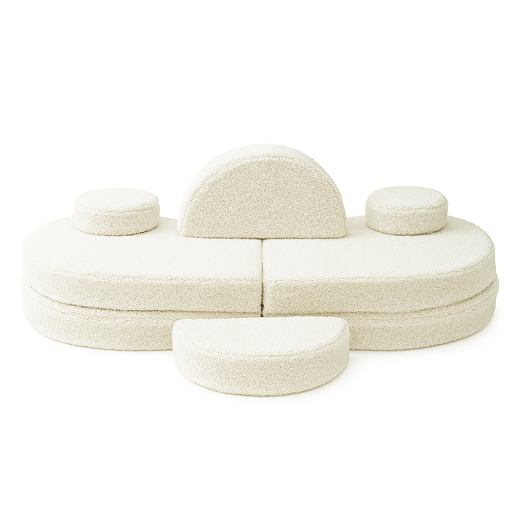 Canapé modulable Lunato 160cm en peluche Bearly | 6 Pièces