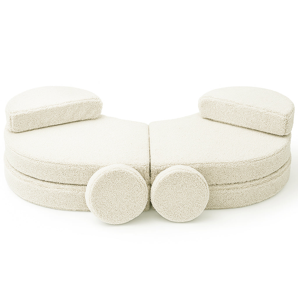 Canapé modulable Lunato 160cm en peluche Bearly | 6 Pièces